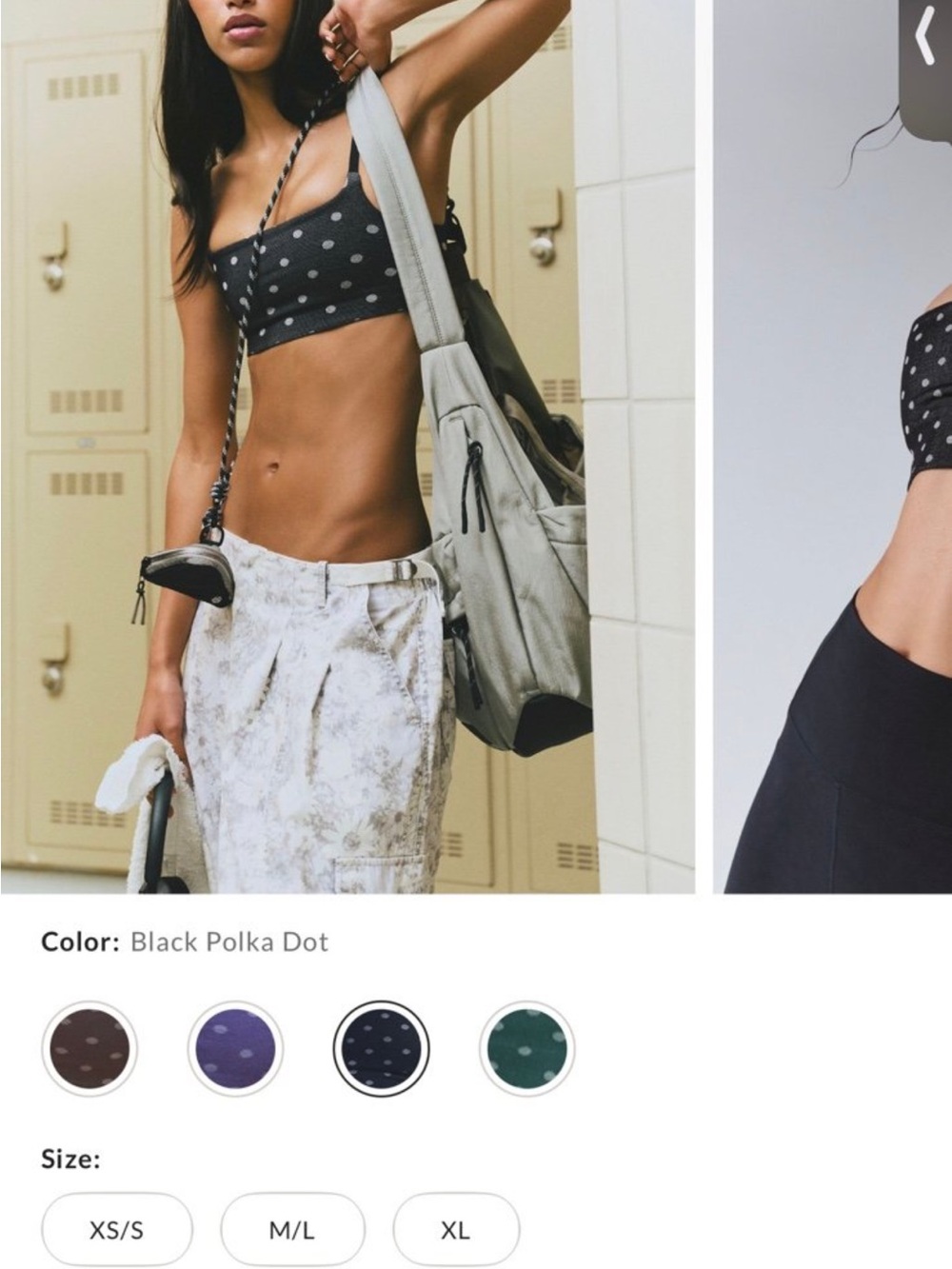 Free People Black and Gray Polka Dot Bralette